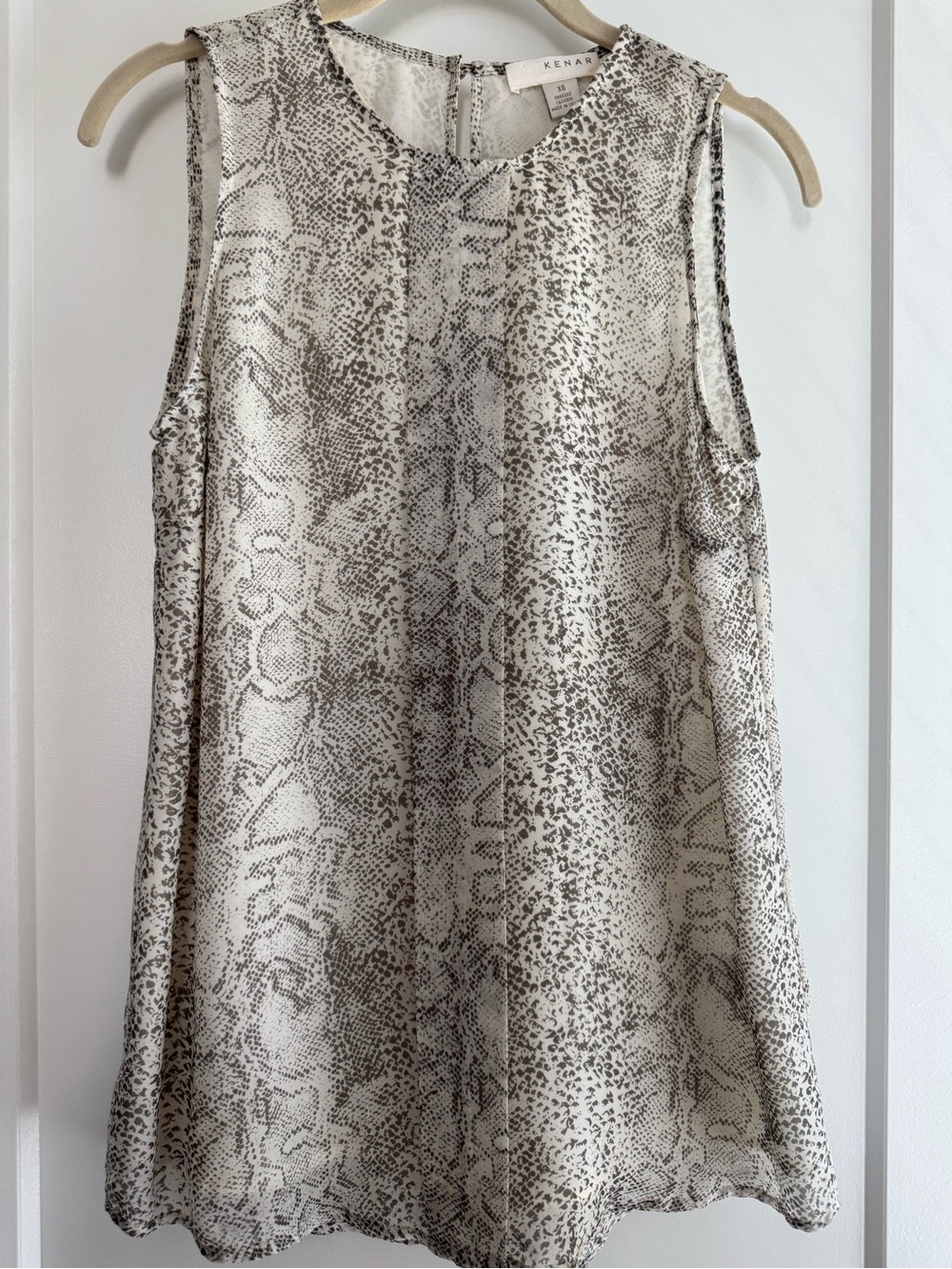 KENAR snake print sleeveless blouse.